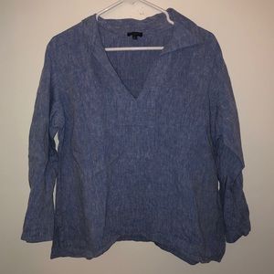 Talbots Linen Chambray Long Sleeve Blouse